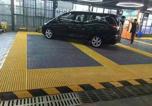 洗車玻璃鋼格柵板鋪設時怎么設計排水溝？